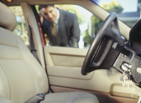 A man is locked out of his car